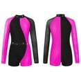 thumbnail image 1 of iiniim Girls Ballet Dance Leotard Gymnastics Sports Rhinestones Color Block Biketards Dancewear Size 6-16 Rose 16, 1 of 6