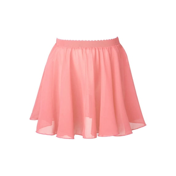 iiniim Girls Ballet Dance Mini Skirts Chiffon Pull-on Wrap Solid Color Dress