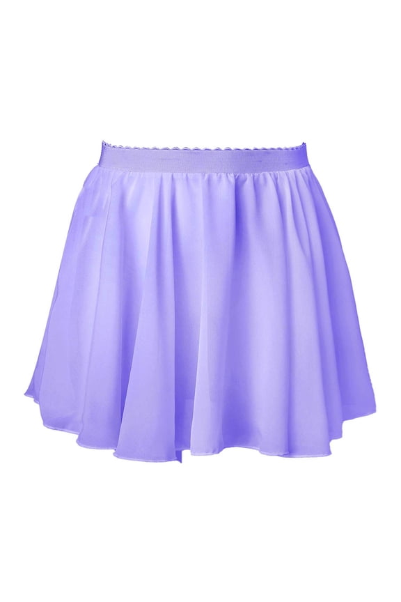 Girls Ballet Dance Mini Skirts Chiffon Pull-on Wrap Solid Color Dress