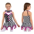 thumbnail image 1 of iiniim Girls Ballet Dance Tutu Dress Halter Neck Sleeveless Sequins Pompoms Circus Clown Party Black&Rose 6, 1 of 7