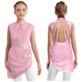 thumbnail image 1 of iiniim Girls Ballet Skirted Leotard Mesh Figure Ice Skating Dress Asymmetrical Lyrical Dancewear Pink 12, 1 of 7