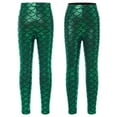 thumbnail image 1 of iiniim Girls Boys Mermaid Leggings Shiny Metallic Fish Scale Skinny Tights Yoga Dance Pants 2-12 A Green 3-4, 1 of 7