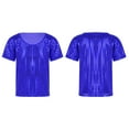 thumbnail image 1 of iiniim Girls Boys Shiny Metallic Short Sleeve T-Shirt Hip Hop Jazz Dance Performance Festival Party Top Shirt Blouse, 1 of 7