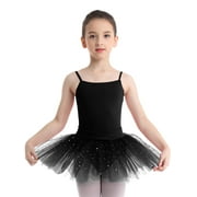 iiniim Girls Camisole Ballet Dance Tutu Dress Gymnastic Leotard Ballerina Dancewear Costumes Black 12-14