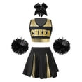 thumbnail image 1 of iiniim Girls Cheer Leader Kids Cheerleading Uniform with Accessories Carnival Party Size 6-16 A Black 16, 1 of 7