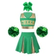 thumbnail image 1 of iiniim Girls Cheer Leader Kids Cheerleading Uniform with Accessories Carnival Party Size 6-16 A Green 8, 1 of 7