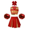 thumbnail image 1 of iiniim Girls Cheer Leader Kids Cheerleading Uniform with Accessories Carnival Party Size 6-16 A Red 14, 1 of 7