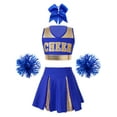 thumbnail image 1 of iiniim Girls Cheer Leader Kids Cheerleading Uniform with Accessories Carnival Party Size 6-16 B Blue 16, 1 of 7