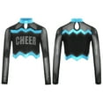 thumbnail image 1 of iiniim Girls Cheer Leader Team Uniform Ball Game Cheerleading Dance Long Sleeve Crop Top Blue 12, 1 of 7