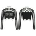 thumbnail image 1 of iiniim Girls Cheer Leader Team Uniform Ball Game Cheerleading Dance Long Sleeve Crop Top Silver 8, 1 of 7