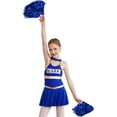 thumbnail image 1 of iiniim Girls Cheerleading Dance Dress with Pom Poms Schoolgirls Cheer Leader Uniform Outfit Party Size 6-16 A Royal Blue 10, 1 of 7