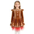 thumbnail image 1 of iiniim Girls Christmas Dance Party Cosplay Xmas Holiday Skating Tutu Dress Brown 16, 1 of 7
