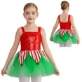 thumbnail image 1 of iiniim Girls Christmas Ballet Dance Dress Leotard Mrs Santa Elf Costume for Performance Red 12, 1 of 7
