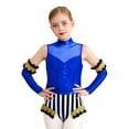thumbnail image 1 of iiniim Girls Circus Outfit Sequin Striped Leotard with Arm Sleeve Set for Carnival Fancy Party Navy Blue 8, 1 of 7
