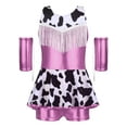 thumbnail image 1 of iiniim Girls Cowgirl Outfit 2 Pcs Shiny Fringe Leotard Tutu Skirt and Headband for Dance Party Pink 14, 1 of 6