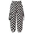 thumbnail image 1 of iiniim Girls Fashion Plaid Print Cargo Pants Elastic Waist Baggy Athletic Sport Sweatpants 3-16 A Type B Black 15-16, 1 of 7
