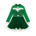 thumbnail image 1 of iiniim Girls Figure Ice Skating Dress Christmas Competition Dance Wear Costume Green 10, 1 of 7