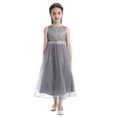 thumbnail image 1 of iiniim Girls Glitter Sequined Lace Tea Length Wedding Bridesmaid Party Flower Dress 2-12 Gray 10, 1 of 7