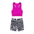 thumbnail image 1 of iiniim Girls Gymnastics Dance Sports Two Piece Outfit Racer Back Crop Top with Booty Shorts Swimwear, 1 of 7