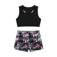 thumbnail image 1 of iiniim Girls Gymnastics Dance Sports Two Piece Outfit Racer Back Crop Top with Booty Shorts Swimwear, 1 of 7