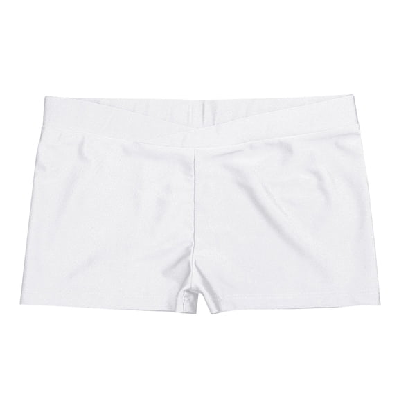 iiniim Girls Gymnastics Dancewear Athletic Ballet Dance Gym Yoga Workout Booty Shorts Activewear White 10