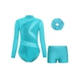 thumbnail image 1 of iiniim Girls Gymnastics Leotard with Shorts and Hairband Long Sleeve Ballet Tumbling Dance Unitard Blue Green 12, 1 of 7