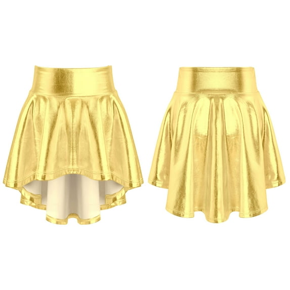 iiniim Girls Irregular Hem Skirt Athletic Jazz Modern Dancewear Performance Skirt