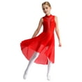 thumbnail image 1 of iiniim Girls Kids Lyrical Ballet Dance Dress Figure Ice Skating Leotard Skirted Sleeveless Performance Red 16, 1 of 7