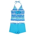 thumbnail image 1 of iiniim Girls Kids Two Piece Tankini Set Halter Tank Top with Boyshort Summer Swimsuit Bathing Suit, 1 of 7