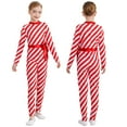 thumbnail image 1 of iiniim Girls Kids Xmas Candy Cane Striped Unitard Sequins Ruffle Jumpsuit Ballet Dance Cheer Performance Costume Size 6-16 A Red 8, 1 of 7