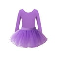 thumbnail image 1 of iiniim Girls Long Sleeve Ballet Dance Gymnastics Leotard Dress with Tutu Skirt Ballerina Dancewear Lavender 4, 1 of 7