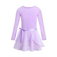 thumbnail image 1 of iiniim Girls Long Sleeve Ballet Leotard with Bowknot Chiffon Skirt Outfit Set Gymnastic Dancewear, 1 of 7