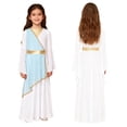 thumbnail image 1 of iiniim Girls Long Sleeve Liturgical Praise Gown Color Block Lyrical Dance Dress Festivals Light Blue 6, 1 of 7