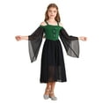 thumbnail image 1 of iiniim Girls Medieval Renaissance Flare Long Sleeve Cold Shoulder Steampunk Gothic Victorian Corset Dress Green 16, 1 of 7