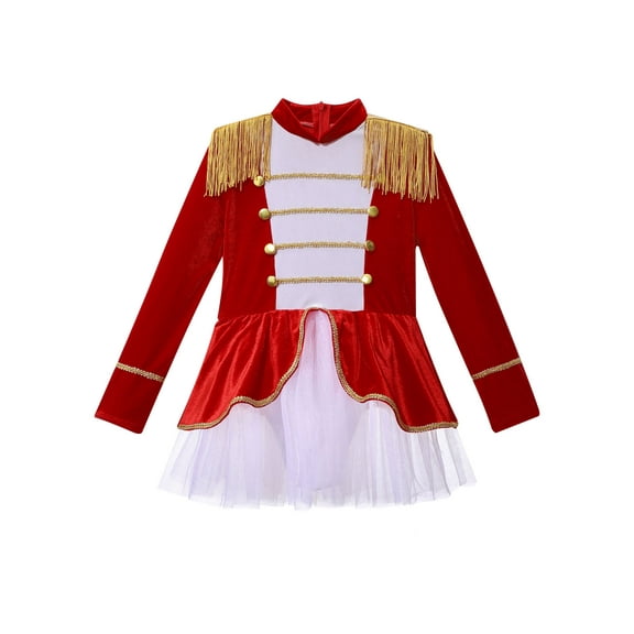 iiniim Girls Princess Ballet Dance Tutu Dress Christmas Halloween Party Performance Red 10