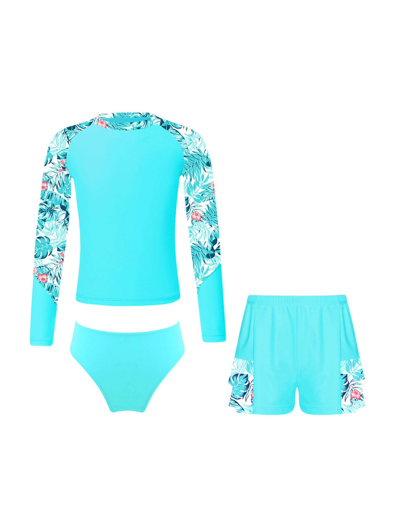 Buy Kids Girls Two-Pieces Hawaii Ruffles Tankini Swimsuit Swimwear...