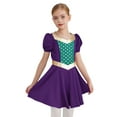 thumbnail image 1 of iiniim Girls Renaissance Victorian Short Sleeve Ruffled Royalty Princess Dress Dark Purple 12, 1 of 7