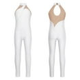 thumbnail image 1 of iiniim Girls Rhinestone Mesh Splice Tank Unitard Full Body One Piece Sleeveless Bodysuit Figure Ice Skating Jumpsuit White 16, 1 of 7