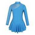 thumbnail image 1 of iiniim Girls' Roller Ice Figure Skating Dress Mock Turtleneck Sparkly Leotard Ballet Dance wear Blue 4, 1 of 7