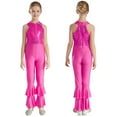 thumbnail image 1 of iiniim Girls Sequins Full Body Tank Unitard Catsuit Zipper Hippie Disco Dance Gymnastics Jumpsuit Playsuit Dancewear Size 6-14 A Hot Pink 10, 1 of 7