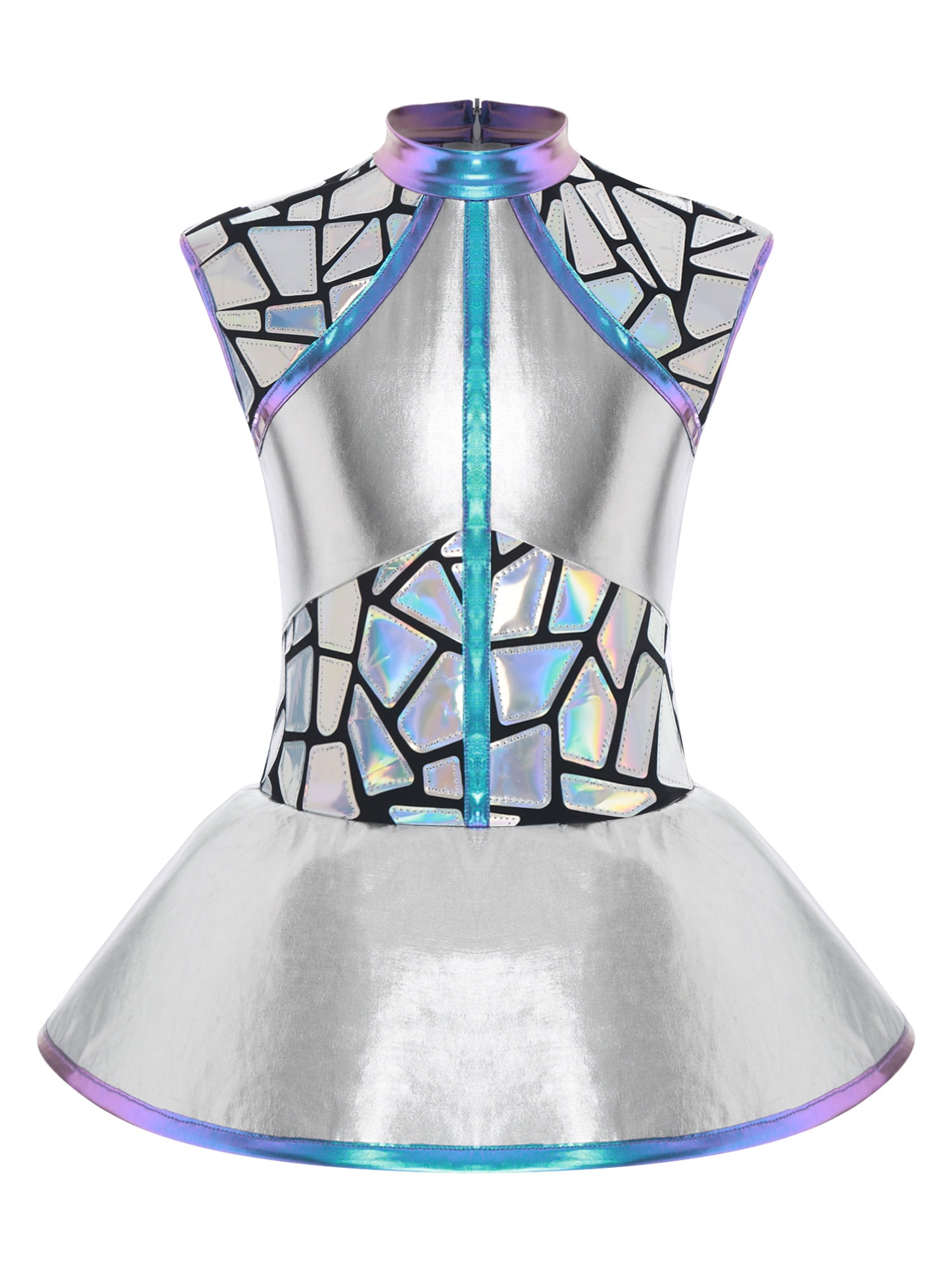 【新品】Hydrogen Thunder Dress S HDE Shiny Metallic Alien Costume Dress Futuristic Sleeveless