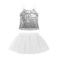 thumbnail image 1 of iiniim Girls Shiny Ballet Dance Dress Camisole Gymnastics Skirted Leotard with Tutu Dress 6-16, 1 of 7