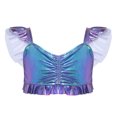 thumbnail image 1 of iiniim Girls Shiny Metallic Ruffles Mermaid Crop Bra Top for Halloween Princess, 1 of 7