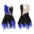 thumbnail image 1 of iiniim Girls Shiny Rhinestone Figure Ice Skating Dress Dance Ballet Tutu Skirted Leotard Competition Costume Size 6-16 Black&Blue 16, 1 of 7