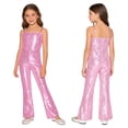 thumbnail image 1 of iiniim Girls Shiny Sequined Dance Jumpsuit Halloween Carnival Party Sleeveless Full Length Bodysuit Pink 12, 1 of 7