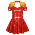 thumbnail image 1 of iiniim Girls Shiny Sequins Marching Band Uniform Leotard Dress for Party Performance Red 14, 1 of 7