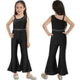thumbnail image 1 of iiniim Girls Shiny Sleeveless Romper Dancewear Jumpsuit Bell-bottoms Pants Bodysuit 6-16 Black 14, 1 of 7