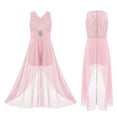 thumbnail image 1 of iiniim Girls Sleeveless Floral Lace Maxi Romper Dress Flower Kids Chiffon Party Gown for Wedding Banquet, 1 of 7