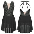 thumbnail image 1 of iiniim Girls Sleeveless Gymnastics Leotard Dress Lyrical Modern Dance Competition Figure Skating Black 14, 1 of 7