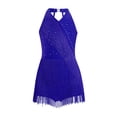 thumbnail image 1 of iiniim Girls Sleeveless Latin Dance Ballroom Rhinestones Tassels Fringed Leotard Dress Blue 16, 1 of 7